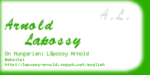 arnold lapossy business card